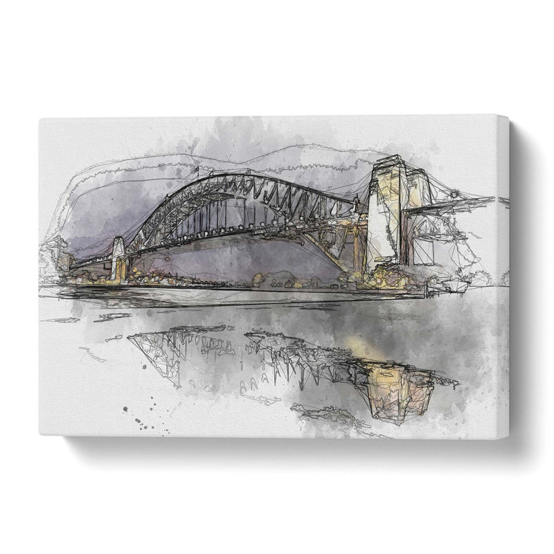 Sydney Harbour Bridge Australia In Abstract - Wrapped Canvas Print, 35.6 cm H x 50.8 cm W x 3 cm D
