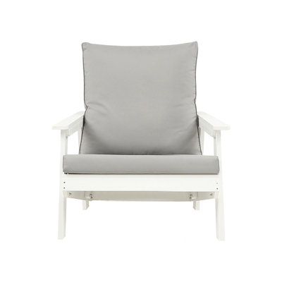 Hanches jardin avec coussin, blanc, à divers éléments extérieur blanc / gris, finition grain de bois texturé