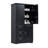 Tall And Wide Storage Cabinet With Doors For Bathroom/Office, Three Drawers, Black-2001977391