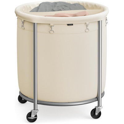Round Heavy-Duty Laundry Basket Cart