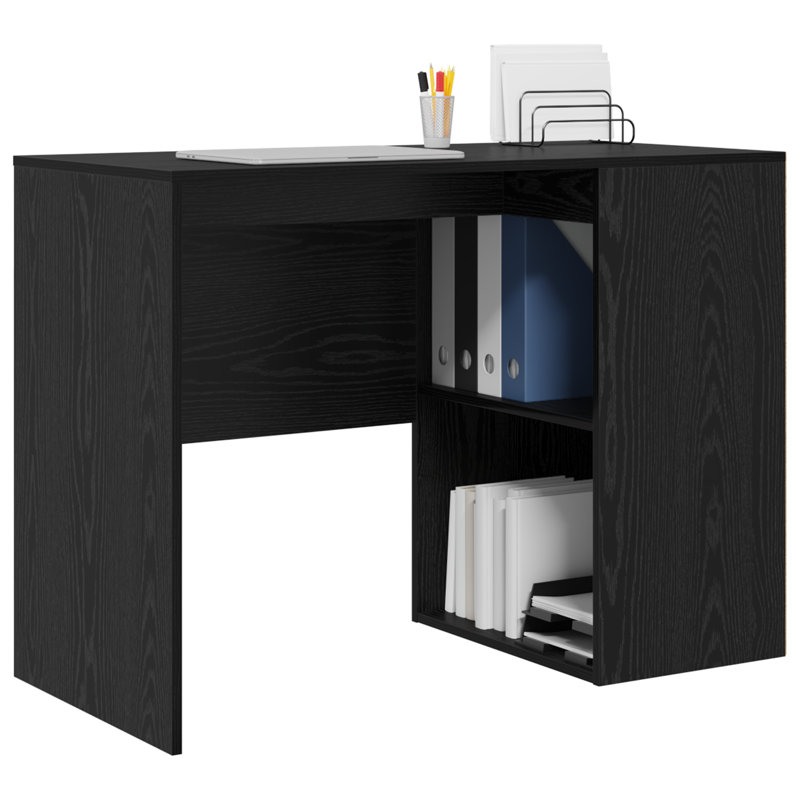 Writing Desk Engineered Wood Medium Writing Desk, Black Oak