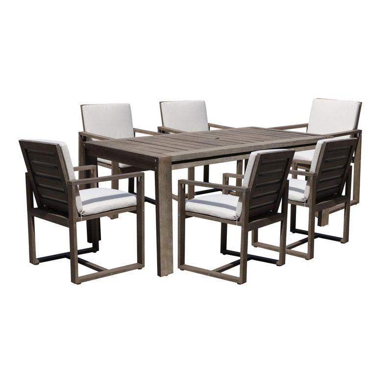 Ensemble repas 7 pièces Joly, brun
