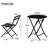 3 Piece Patio Bistro Set of Foldable Round Table and Chairs, White-1383993094