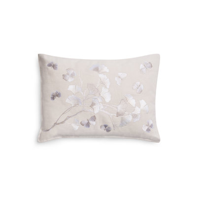 Butterfly Gingko Ombre Embroidered Dec Pillow