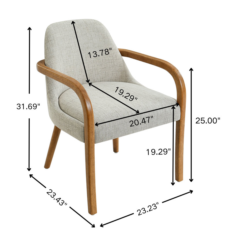 21"W Upholstered Dining Chair with Solid Back