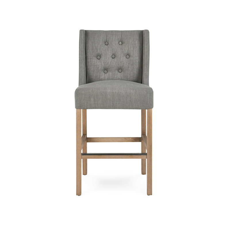 Tabouret de bar et de comptoir rembourré, Gris, Tabouret de comptoir (assise de 24 po de hauteur)