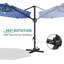 Parasol de patio en porte-à-faux 10 pi, DEL solaire, rotation à 360 °, protection UV pour la cour arrière, bleu marine-1152352965