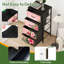 Commode à 4 tiroirs pour la chambre à coucher Hibiscus aux fleurs vibrantes Feuilles vertes tropicales Petite rose pâle Grande commode à vêtements pour organisateurs de placard avec commode