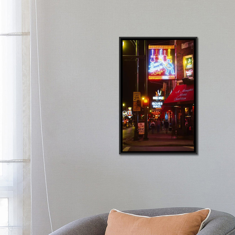 Impression de photographie sur toile tendue, "rum boogie café, memphis, tennessee", H 26 po x l 18 po x P 1,5 po