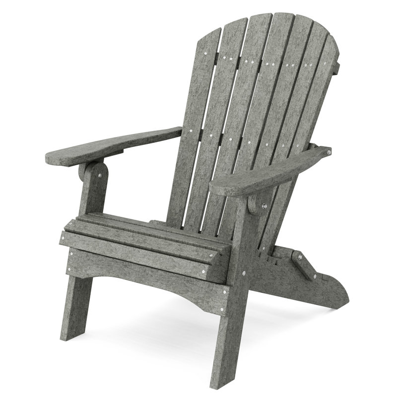 Heritage Folding Adirondack Chair, Dark Gray