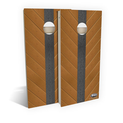 Ensemble de planches cornhole Trex moutarde à angle toutes saisons | Comprend (2) planches (8) sacs et accessoires optionnels