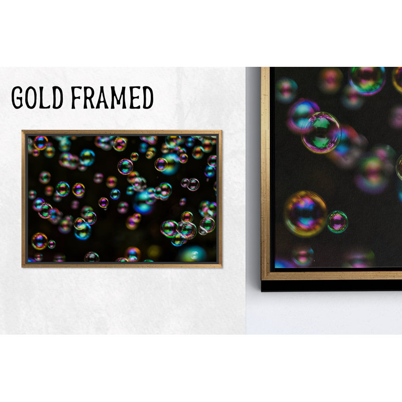 Impression sur toile en verre trempé éclatant: œuvre d'art moderne sur toile, 1P or encadré, 35,5 po H x 47,3 po l