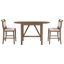 Ensemble de table de salle à manger à hauteur de comptoir en bois 3 pièces avec 2 chaises rembourrées pour petit espace, brun-128982060-128982057-128982056-128982054