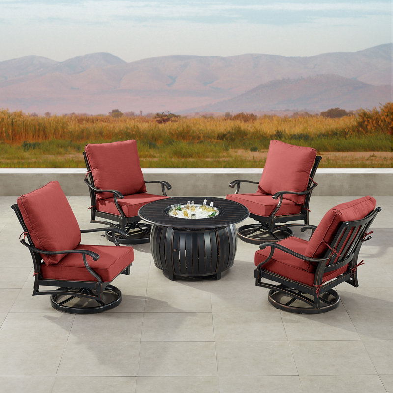 Malillani Outdoor 6 - Piece Conversation Set, Red