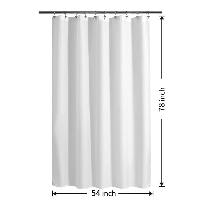 Doublure de rideau de douche simple en tissu imperméable avec aimants Kidd, H 78 po x l 54 po, Blanc