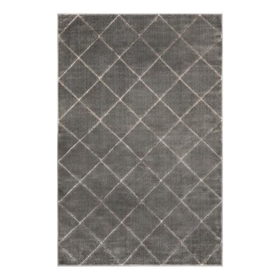 Latitude Run® Checks Novica Rug Gray and Silver