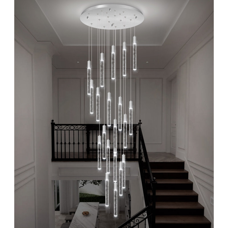 Lustre clair en cristal à intensité variable, Argent argent, 20