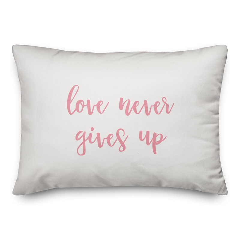  Coussin Love Love Gives Up, Rose / blanc