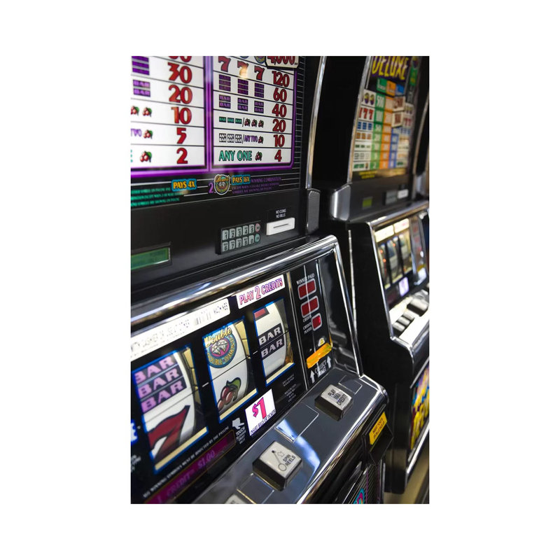 Slot Machines At An Airport, Mccarran International Airport, Las Vegas, Nevada, USA #2 by Panoramic Images - Wrapped Canvas Print