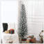Artificial Pencil Christmas Tree With 329 Snow Flocked Tips, Metal Base, Realistic Christmas Tree