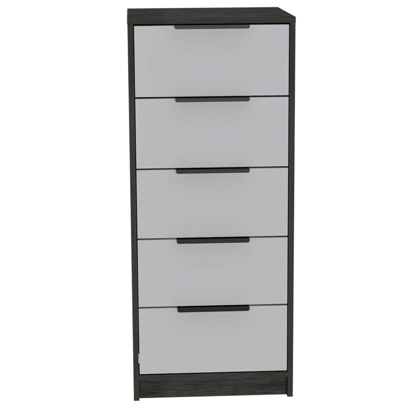 Commode 5 tiroirs, commode verticale, Blanc