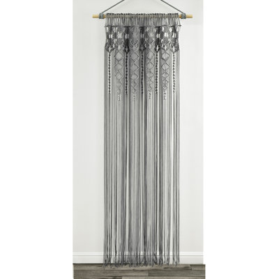 Lush Decor Boho Macrame Textured Cotton Single Curtain Panel
