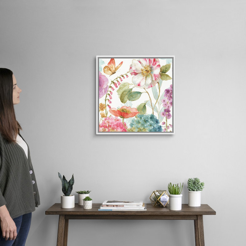 «Rainbow Seeds Flowers II» par Audit Lisa - reproduction d'art sur toile, H 22 po x l 22 po x P 2 po, Toile blanche encadrée