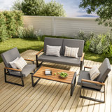 Gannicus 4 - Person Patio Conversation Sets with Cushions