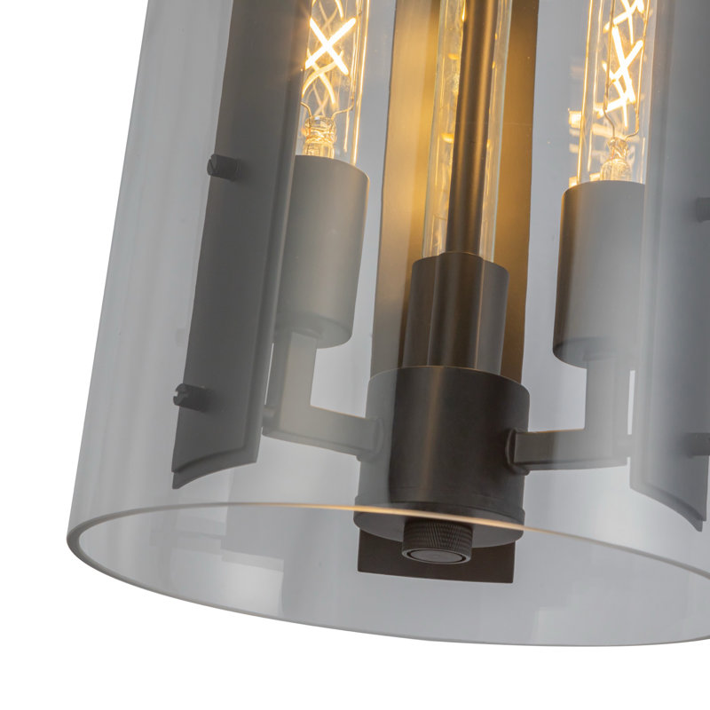 Luminaire suspendu 3 lumières Lucai, Noir, noir, noir, noir