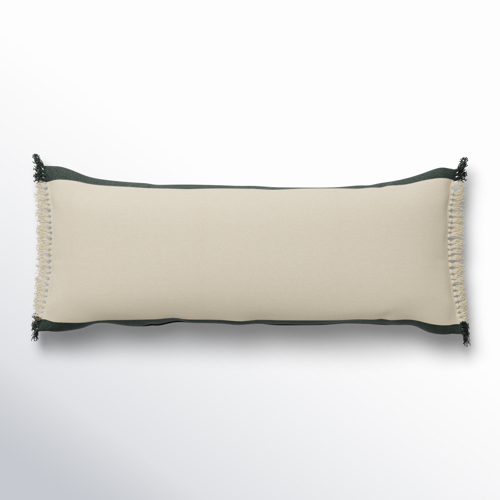 Seona Fringed Cotton Lumbar Throw Pillow, Pillow Cover Only - No Insert