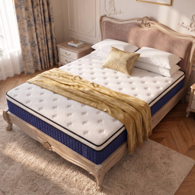8 Inch King Size Hybrid Mattress in a Box, Memory Foam Mattresses with Pocket Springs, Medium Firm Comfort, Motion Isolation, CertiPUR-US Certified