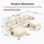 Canapé modulaire en U modulaire avec repose-pieds, tissu en chenille de qualité supérieure, 2 coussins décoratifs, mousse haute densité, dossier rembourré capitonné, facile à installer pour divers espaces-1298101545-1298101544