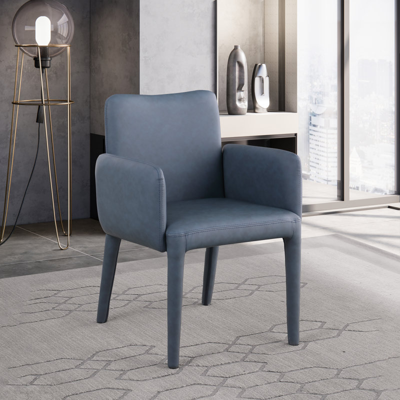 Pelle de 25 po de largeur, Cuir végétalien bleu marine