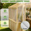Serre à accès naturel en cèdre naturel, serre d'extérieur 6,7 pi x 9,7 pi x 7,7 pi avec panneaux en polycarbonate, évent de toit, tablette pliable-130530455