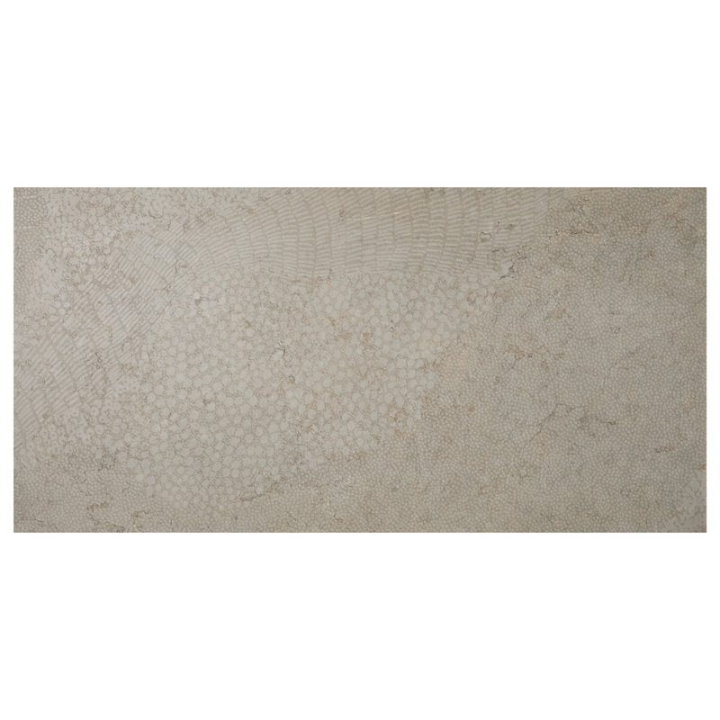 Carreau de porcelaine texturé pour plancher et mur 23,77 po x 47,55 po Cavira (15,7 pieds carrés / caisse), Wave Warm Grey