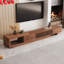 TV Stand for 75 inch TVs, Large Storage Cabinet, Expandable Modern Walnut Media Unit (2m-2.6m Wide) with Cable Ports, for Living Room & Bedroom