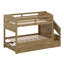 Lit simple superposé simple avec lit gigogne, trois tiroirs de rangement, escalier de rangement et garde-robe Solution idéale pour économiser de l'espace-1023995704