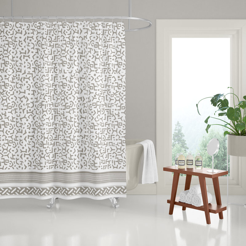 Rideau de douche, Beige / Blanc