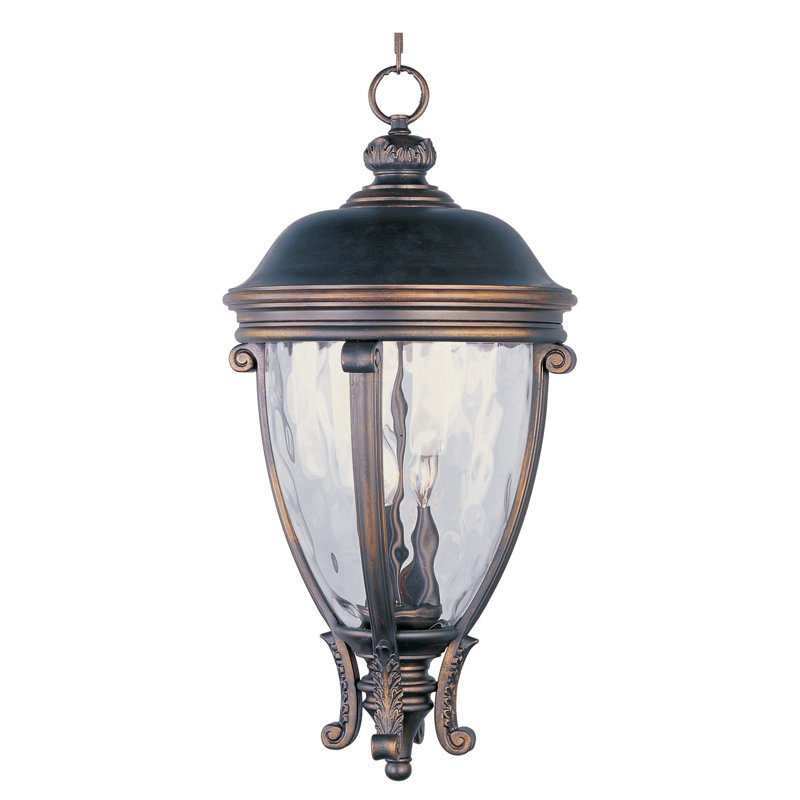 Lanterne suspendue d'extérieur 3 lumières Soren, Bronze doré