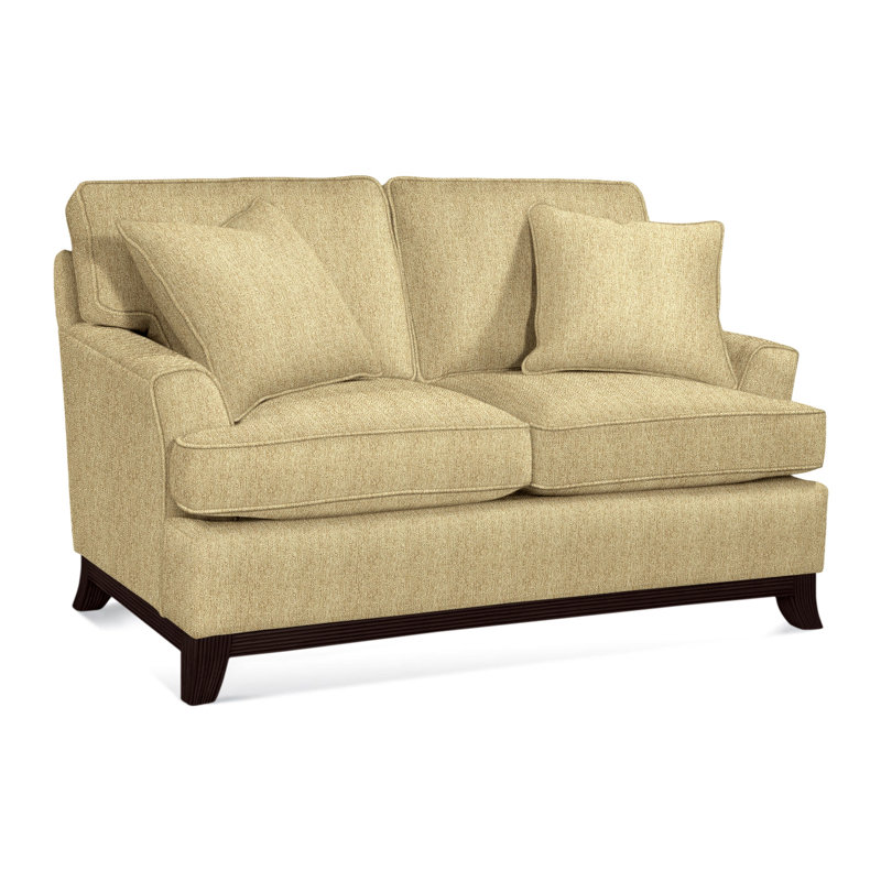 Oaks Way Upholstered 60'' Loveseat, Green and Blue Stripe; 0252-54, Flax