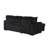 Plush Sectional Sofa W/ Pull Out Sleeper Made With Velvet Fabric- Black (CA Warehouse Inventory)-1408956111