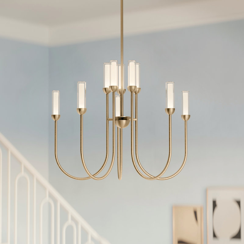  LED  2-Tier Chandelier, Bronze, 24.75" H x 30" W x 30" D, 10