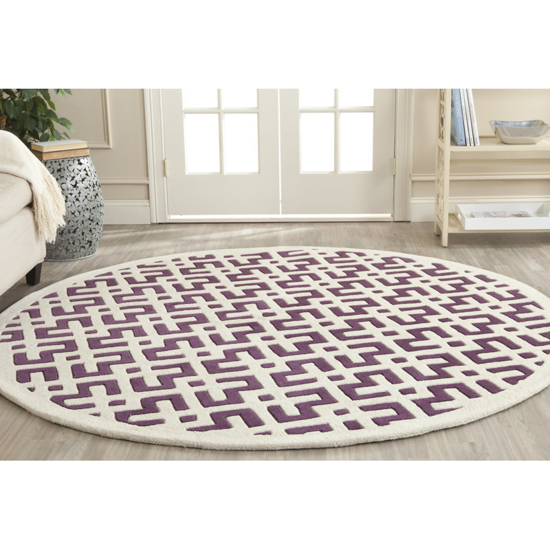 Teresita Hand Tufted Wool Geometric Rug, Round 7'