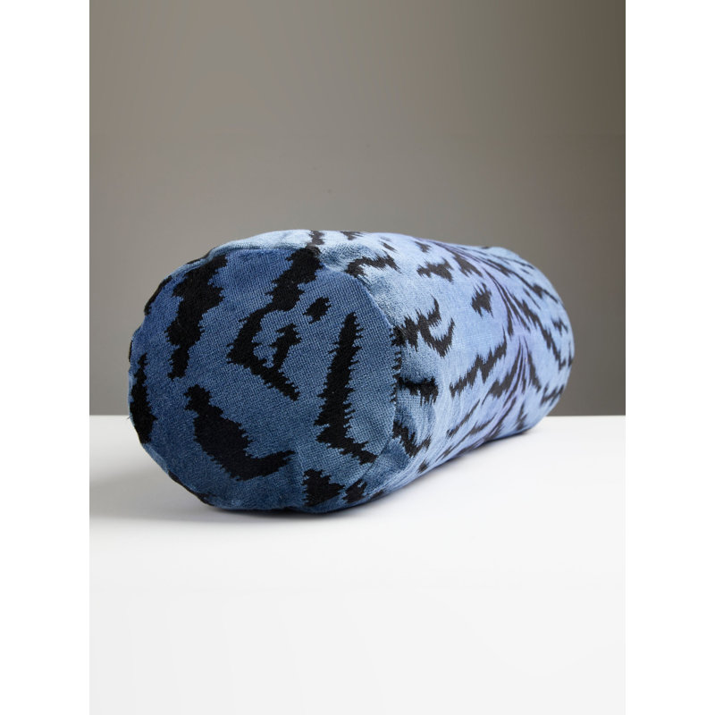 Wild Glamour Bolster Pillow Cover & Insert, Green/Black, Feather/Down