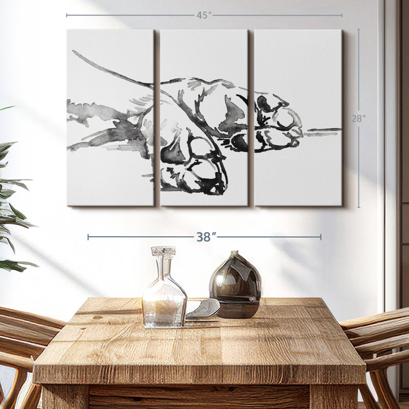 Animal «Linear Paws I Canvas Print» sur, H 28 po x l 45 po x P 1,25 po