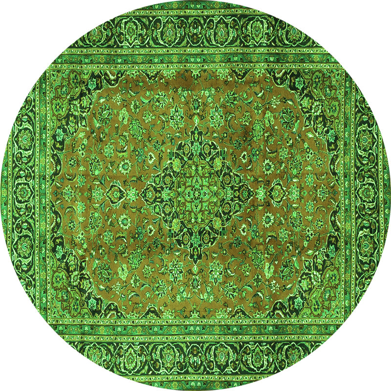 Washable Oriental Indoor Rug, Round 8'
