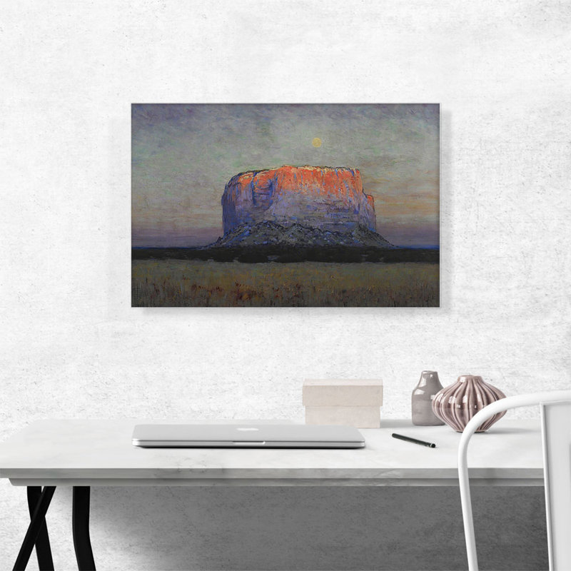 «The Enchanted Mesa 1913» par Arthur Wesley Dow, reproduction d'art sur toile tendue, H 18 po x l 26 po x P 0,75 po
