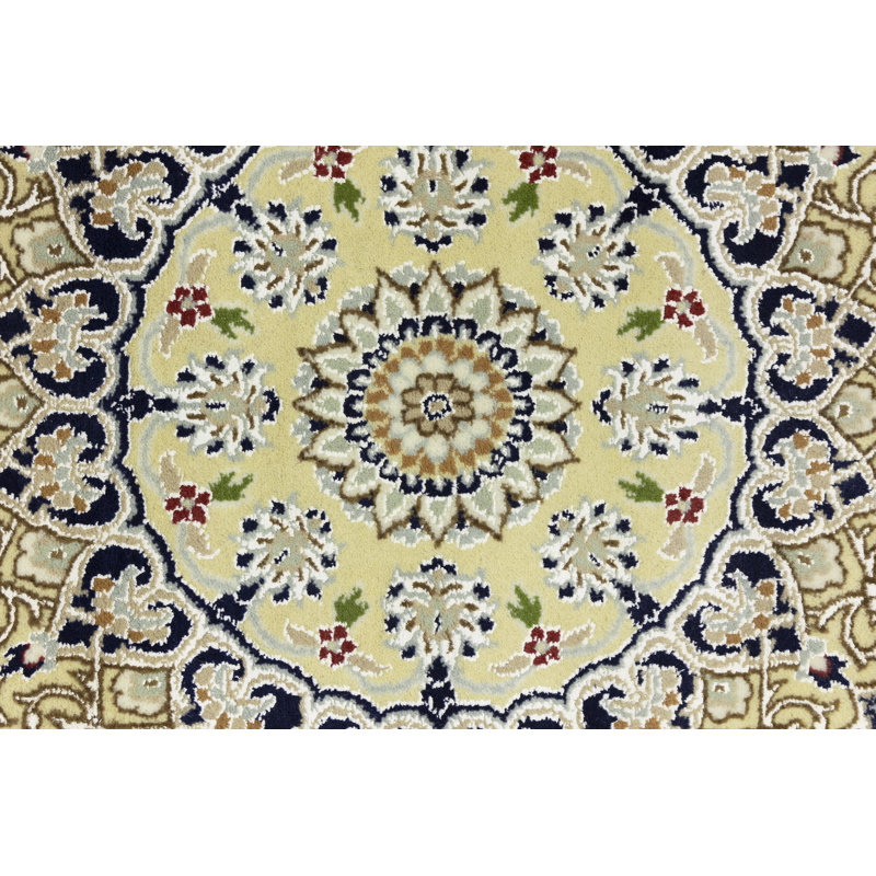 Tapis oriental crème crème 7 x 7 Indo-Nain