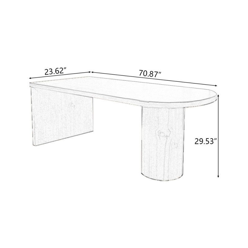 Walnut Rectangular Solid Wood desks, 29.53" H x 70.87" W x 23.62" D