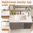 37 Inch Marble Vanity Top, White Vanity Top with 3 Pre-drilled Faucet Holes, Bathroom Vanity Top with Undermount Rectangular Middle Sink and 4" Height Backsplash-1366004531-1366004528